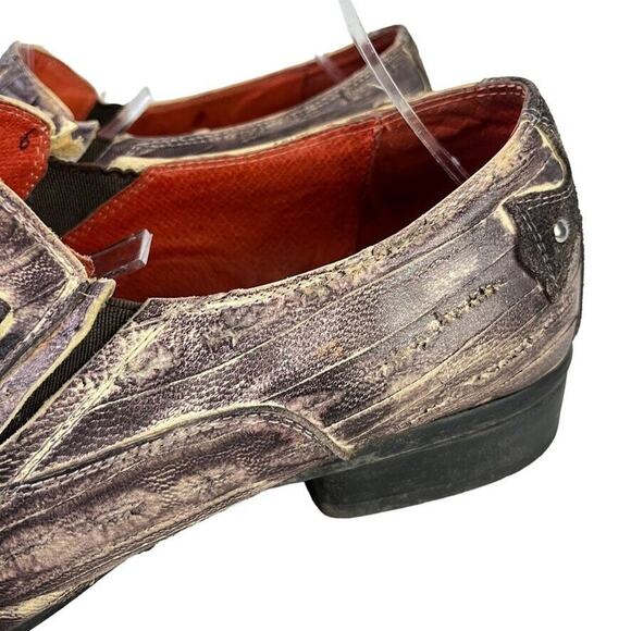 Robert Wayne Western Vegas Mens Loafers Leather Rustic Studded Slip On Shoes 7 - Picture 9 of 16